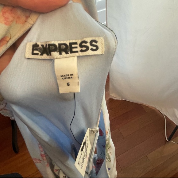 Express Light Blue Floral Halter Dress - Picture 7 of 9
